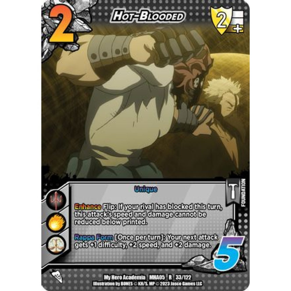 Hot-Blooded, 33/122, R, UniVersus, MHA05 Undaunted Raid