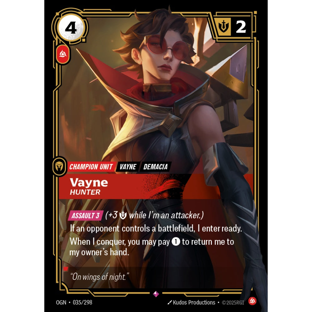Vayne, Hunter OGN-035/298 Riftbound Card Game Origins Rare