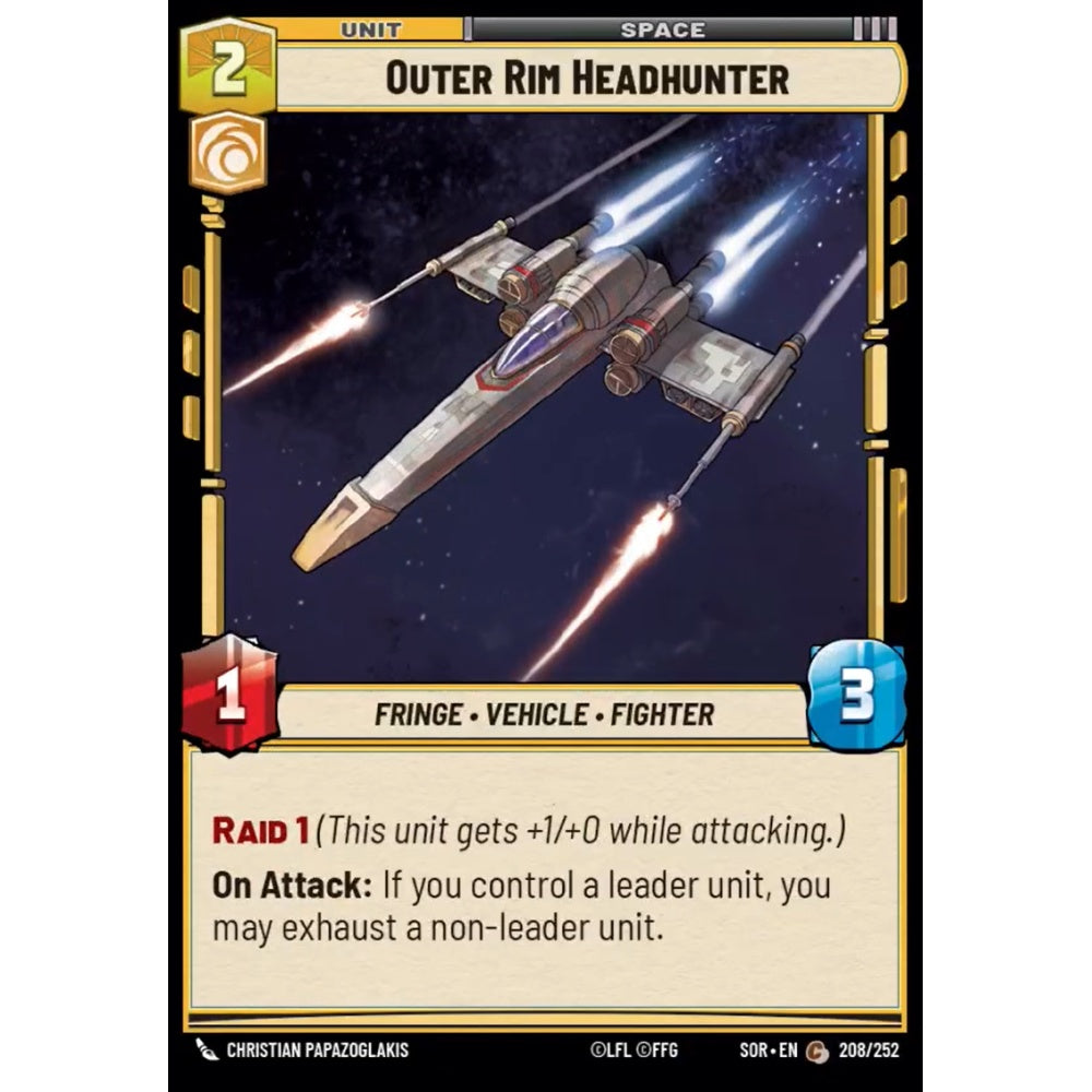 Outer Rim Headhunter, 208, C, Star Wars Unlimited, Sparks Of Rebellion