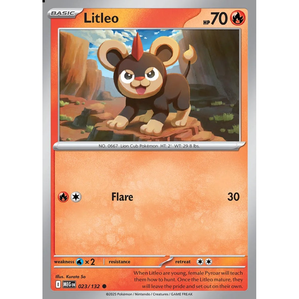 Litleo Common 023/132 Pokemon Card Game Mega Evolution