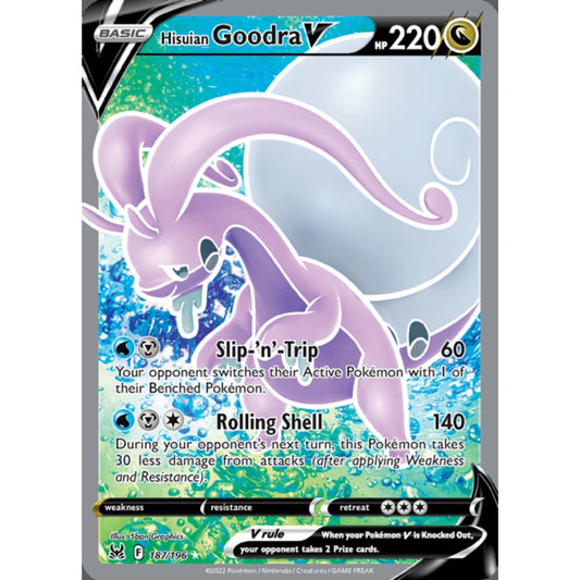Hisuian Goodra V Full Art 187/196 Pokemon Card Game Lost Origins