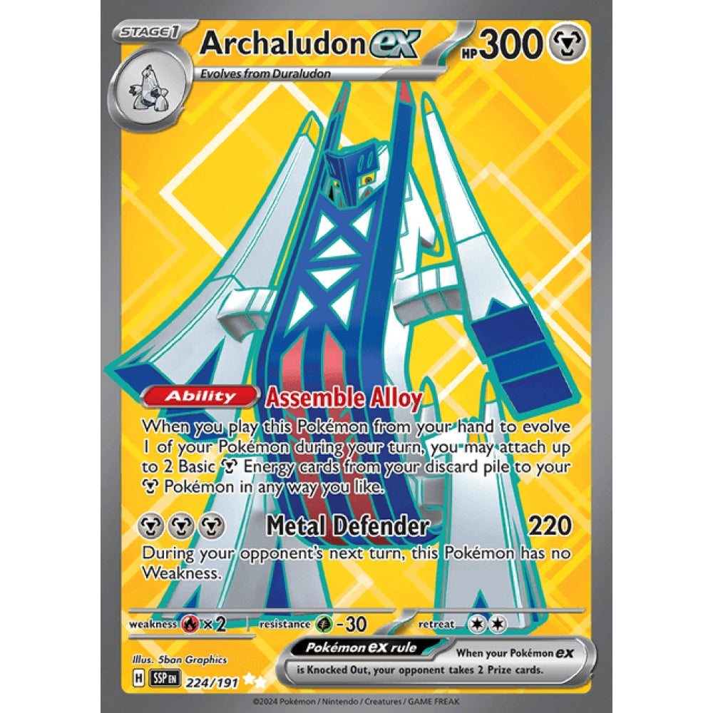 Archaludon ex Full Art 224/191 Pokemon Card Game Surging Sparks