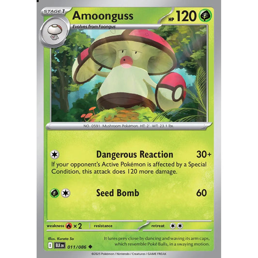 Amoonguss Uncommon 011/086 Pokemon Card Game Black Bolt