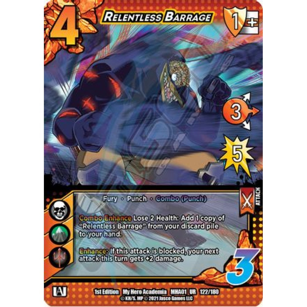 Relentless Barrage, 122/180, UR, UniVersus, MHA01 My Hero Academia