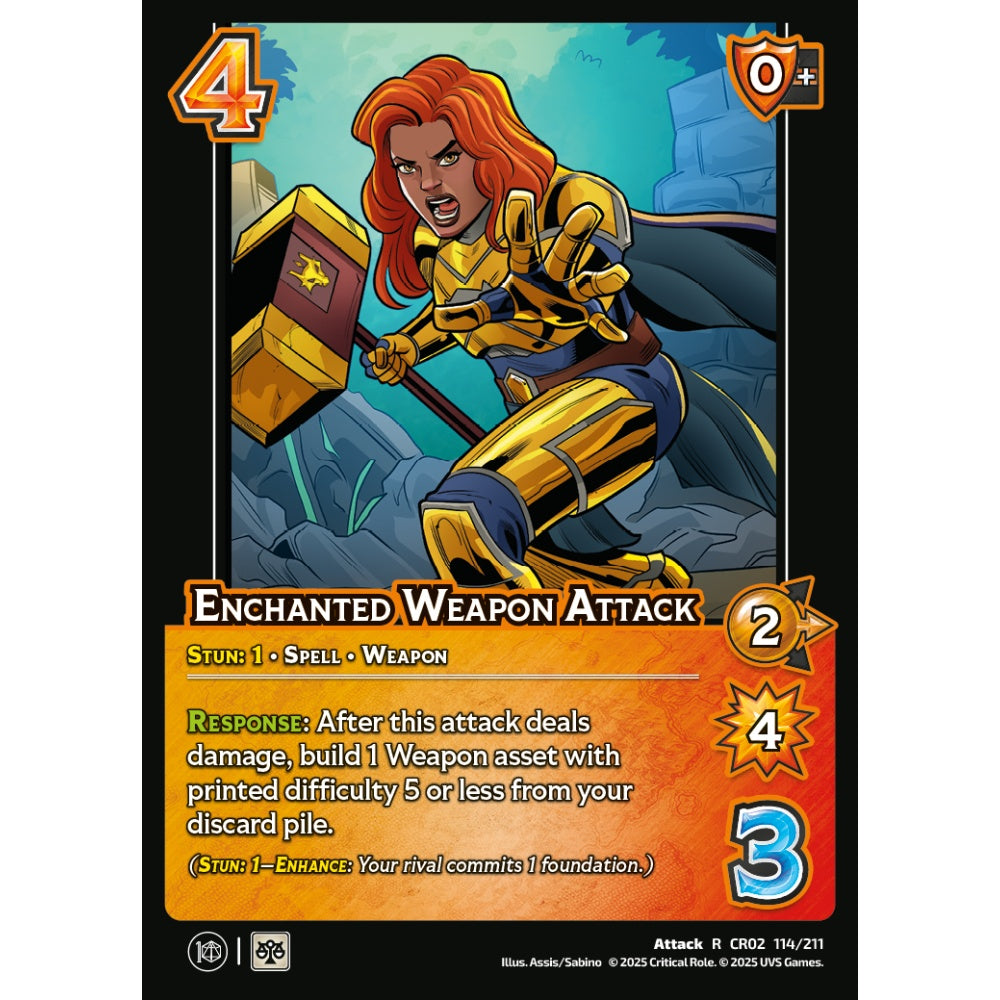 Enchanted Weapon Attack, 114/211, CR02, Universus, Critical Role: Heroes Of Exandria, Attack, R