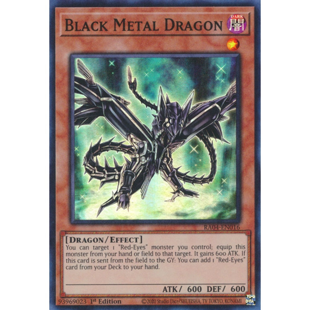 Black Metal Dragon RA04-EN016 Ultra Ultra Rare Yu-Gi-Oh Quarter Century Stampede in Art