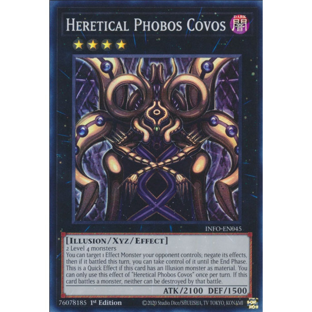 Heretical Phobos Covos, INFO-EN045, Super Rare, Yu-Gi-Oh!, The Infinite Forbidden