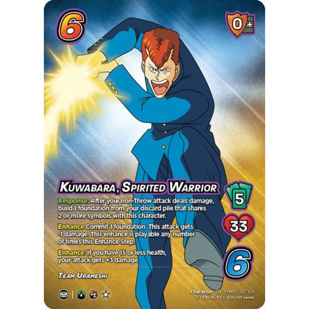KUWABARA, SPIRITED WARRIOR, 82/154, XR-CH, UniVersus, Yu Yu Hakusho: Dark Tournament