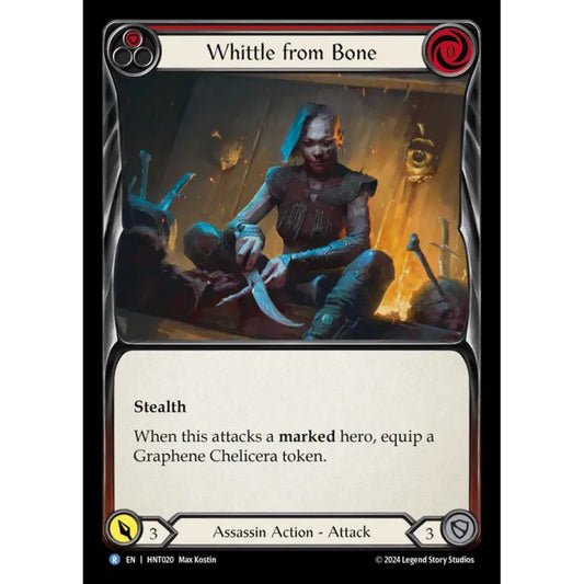Whittle from Bone HNT020-RF Rare Flesh & Blood Trading Card Game The Hunted in Rainbow Foil Art