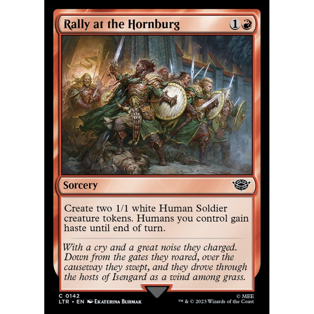Rally at the Hornburg, common, 142, Magic the Gathering, The Lord of the Rings: Tales of Middle-earth