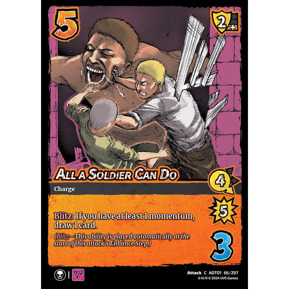 All a Soldier Can Do, 66/297, C, UniVersus, Attack on Titan: Battle for Humanity
