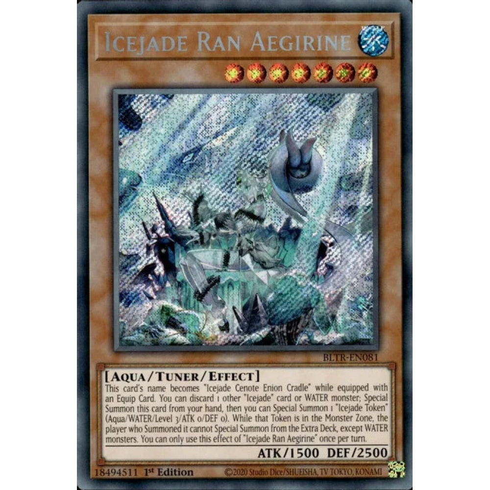 Icejade Ran Aegirine, BLTR-EN081, Secret Rare, Yu-Gi-Oh!, Battles of Legend: Terminal Revenge