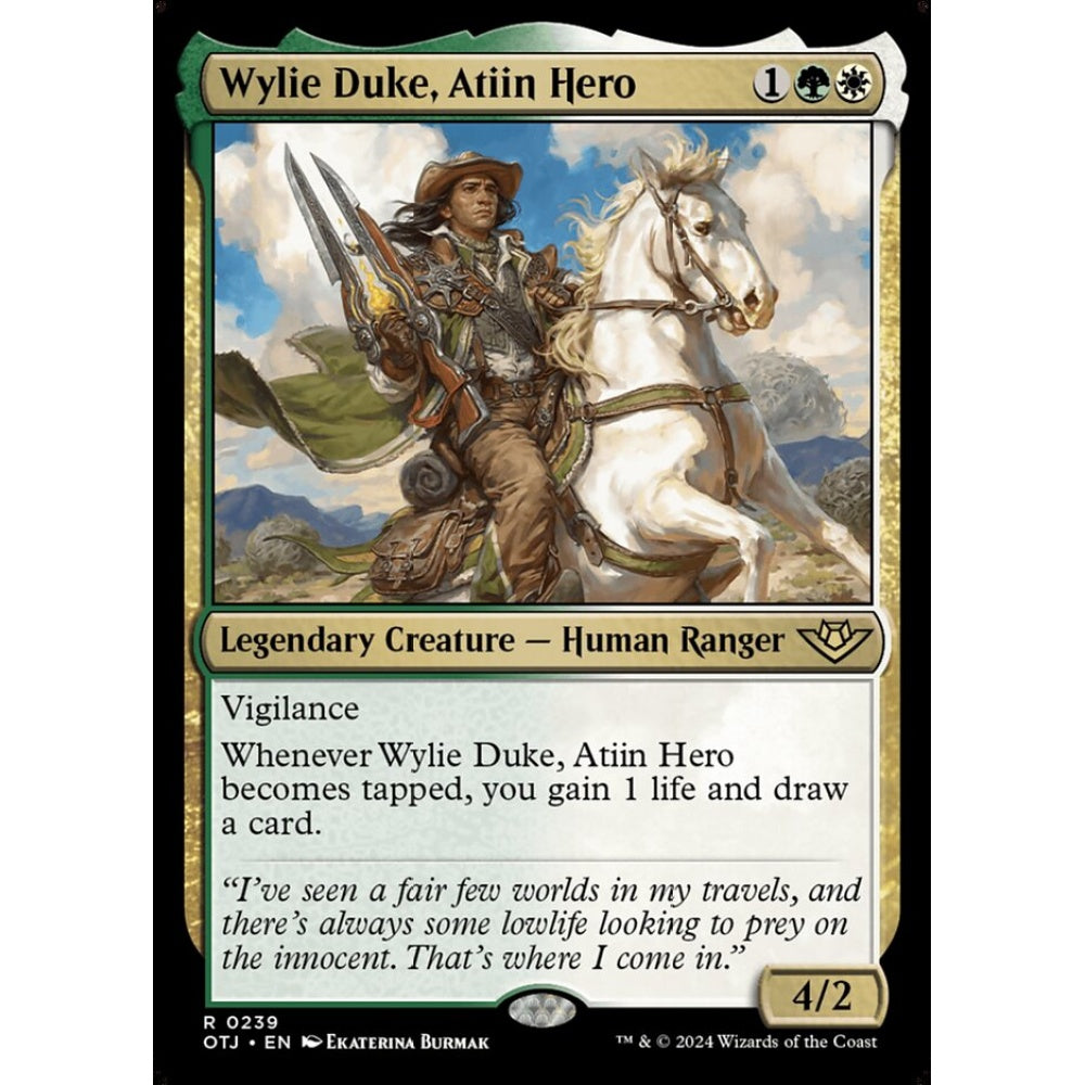 Wylie Duke, Atiin Hero, 239, rare, Magic: The Gathering, Outlaws of Thunder Junction