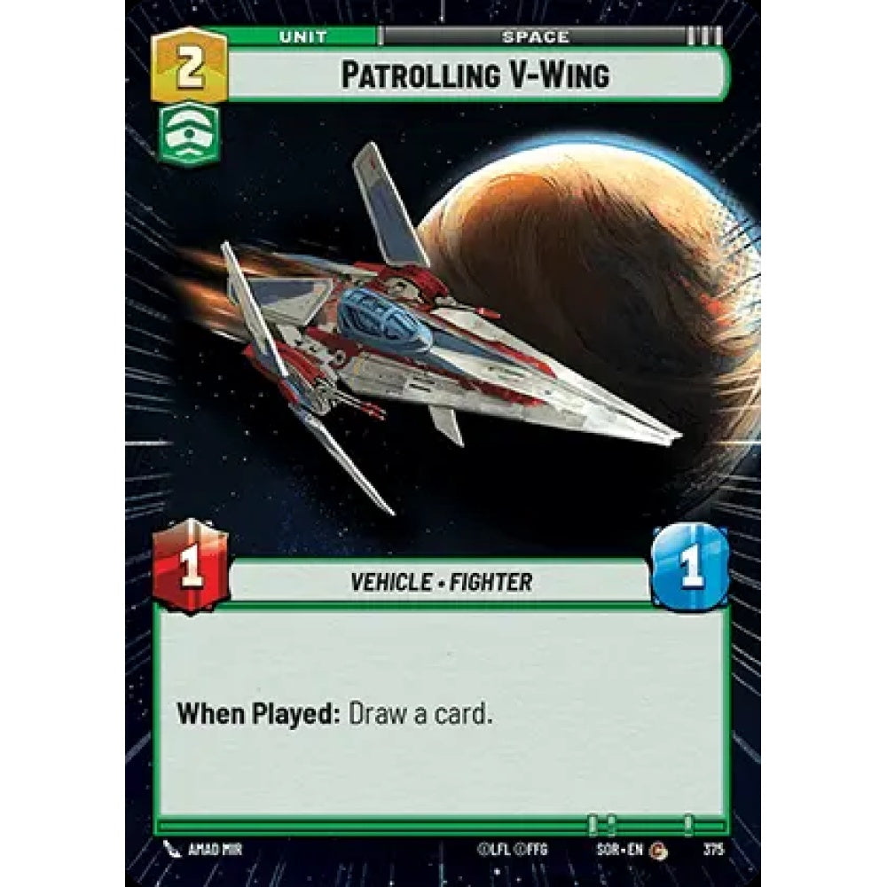 Patrolling V-Wing, 375, C, Star Wars Unlimited, Sparks Of Rebellion