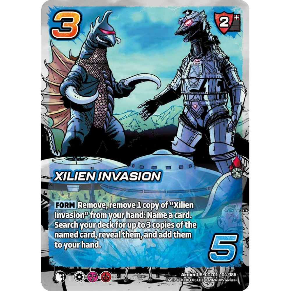Xilien Invasion GDZ01 104/186 GDZ01 Universus Godzilla: Reign of Kaiju Action UR