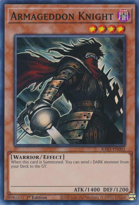 Armageddon Knight RA03-EN002 Ultra Ultra Rare Yu-Gi-Oh Quarter Century Bonanza in Art