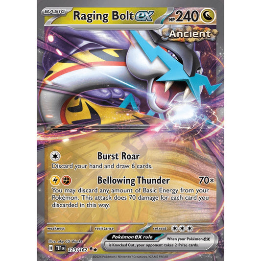 Raging Bolt ex Double Rare 123/162 Pokemon Card Game Temporal Forces