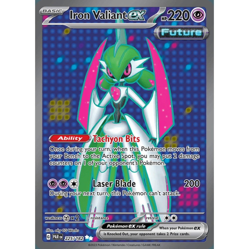 Iron Valiant ex Full Art 225/182 Pokemon Card Game Paradox Rift