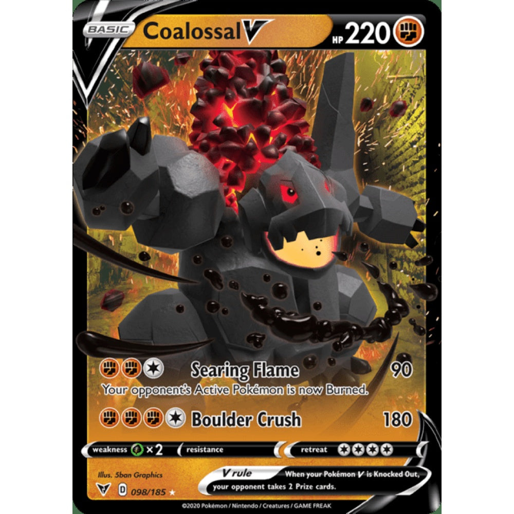 Coalossal V Double Rare 098/185 Pokemon Card Game Vivid Voltage