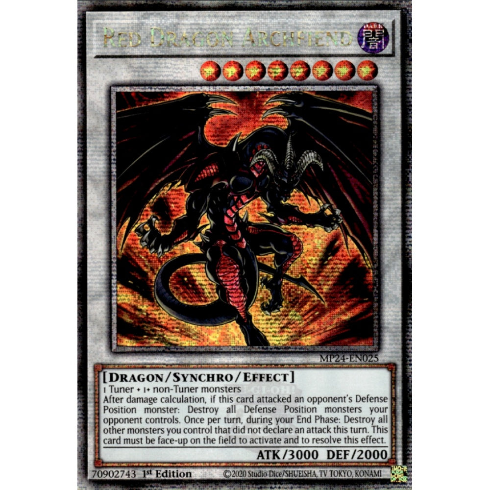 Red Dragon Archfiend, MP24-EN025, Quarter Century Secret Rare, Yu-Gi-Oh!, 25th Anniversary Tin: Dueling Mirrors