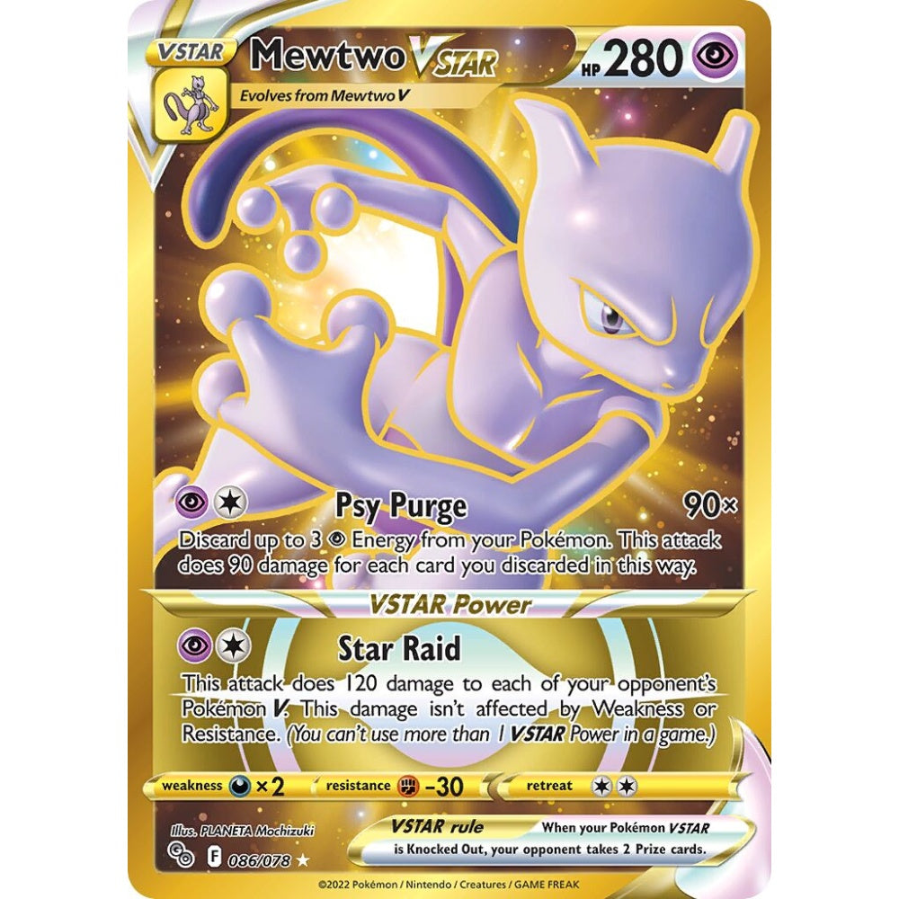 Mewtwo VSTAR Rare Secret 086/078 Pokemon Card Game Pokémon GO