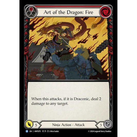 Art of the Dragon: Fire HNT075-RF Rare Flesh & Blood Trading Card Game The Hunted in Rainbow Foil Art