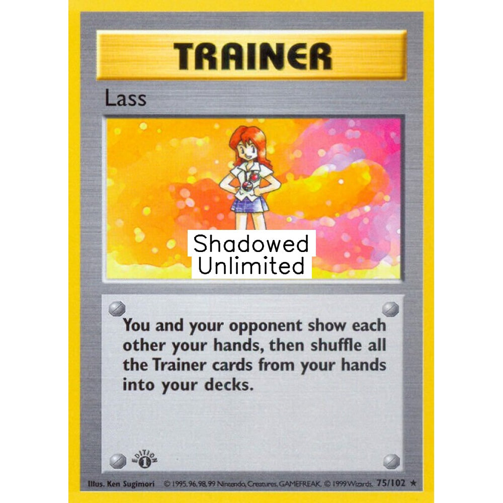 Lass Rare 75/102 Pokemon Card Game Base Set