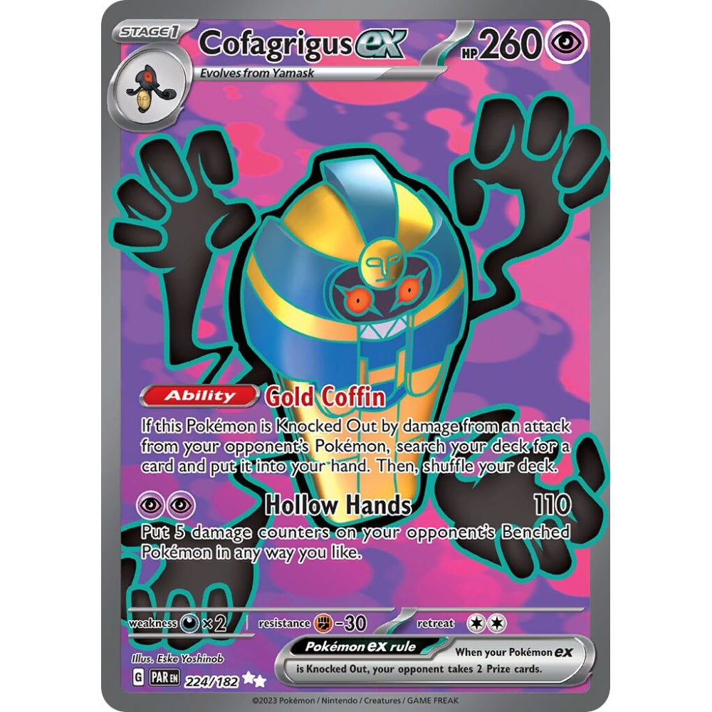 Cofagrigus ex Ultra Rare 224/182 Pokemon Card Game Paradox Rift