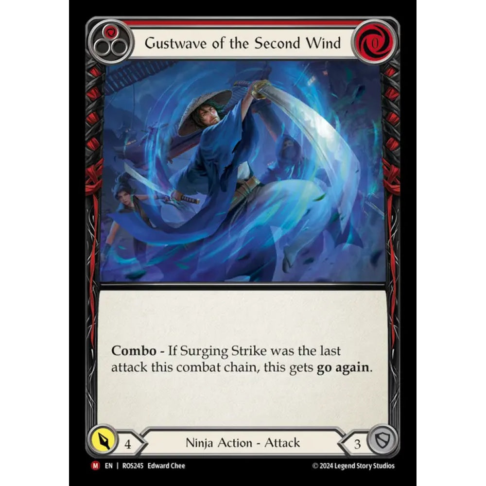 Gustwave of the Second Wind ROS245-RF Majestic Flesh & Blood Trading Card Game Rosetta in Rainbow Foil Art