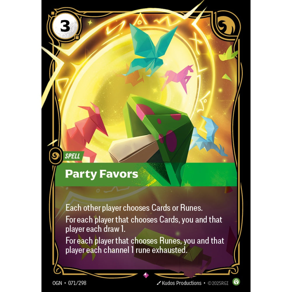 Party Favors OGN-071/298 Riftbound Card Game Origins Rare