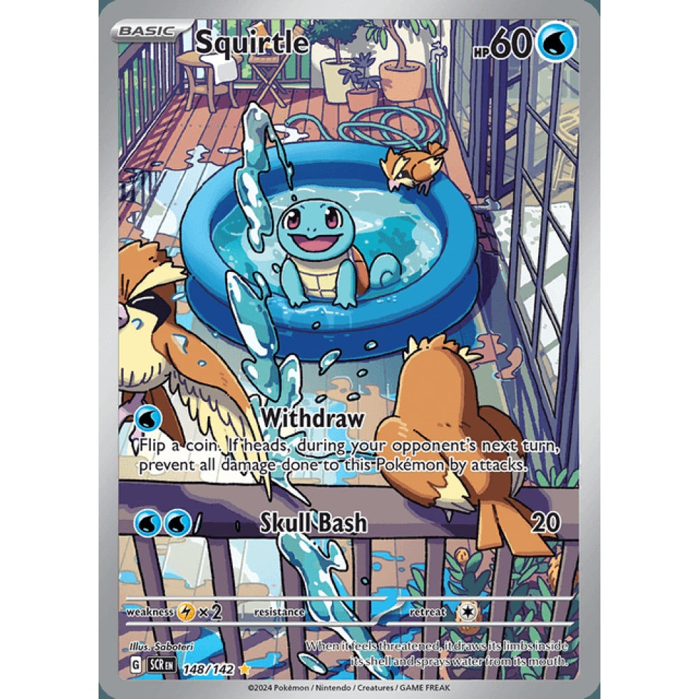 Squirtle Illustration Rare 148/142 Pokemon Card Game Stellar Crown