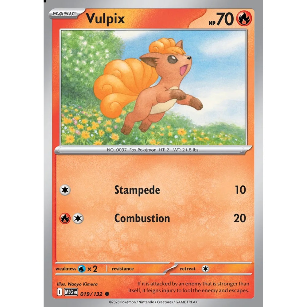 Vulpix Common 019/132 Pokemon Card Game Mega Evolution