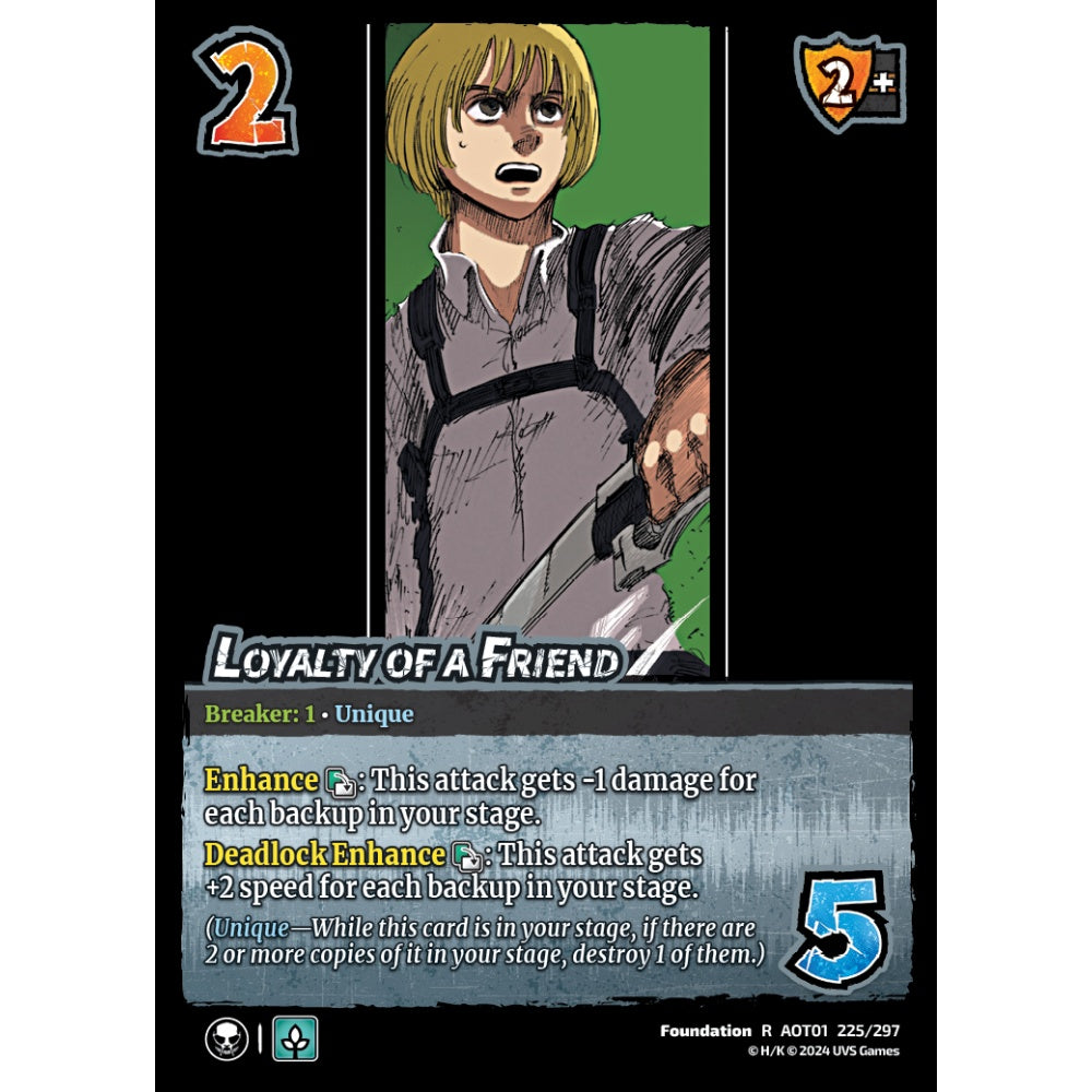 Loyalty of a Friend, 225/297, R, UniVersus, Attack on Titan: Battle for Humanity
