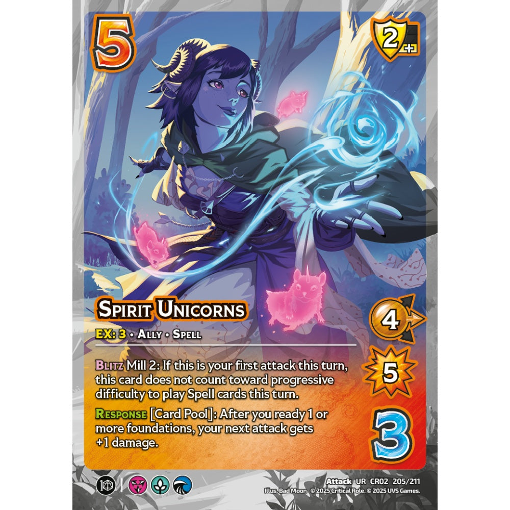 Spirit Unicorns, 205/211, CR02, Universus, Critical Role: Heroes Of Exandria, Attack, UR