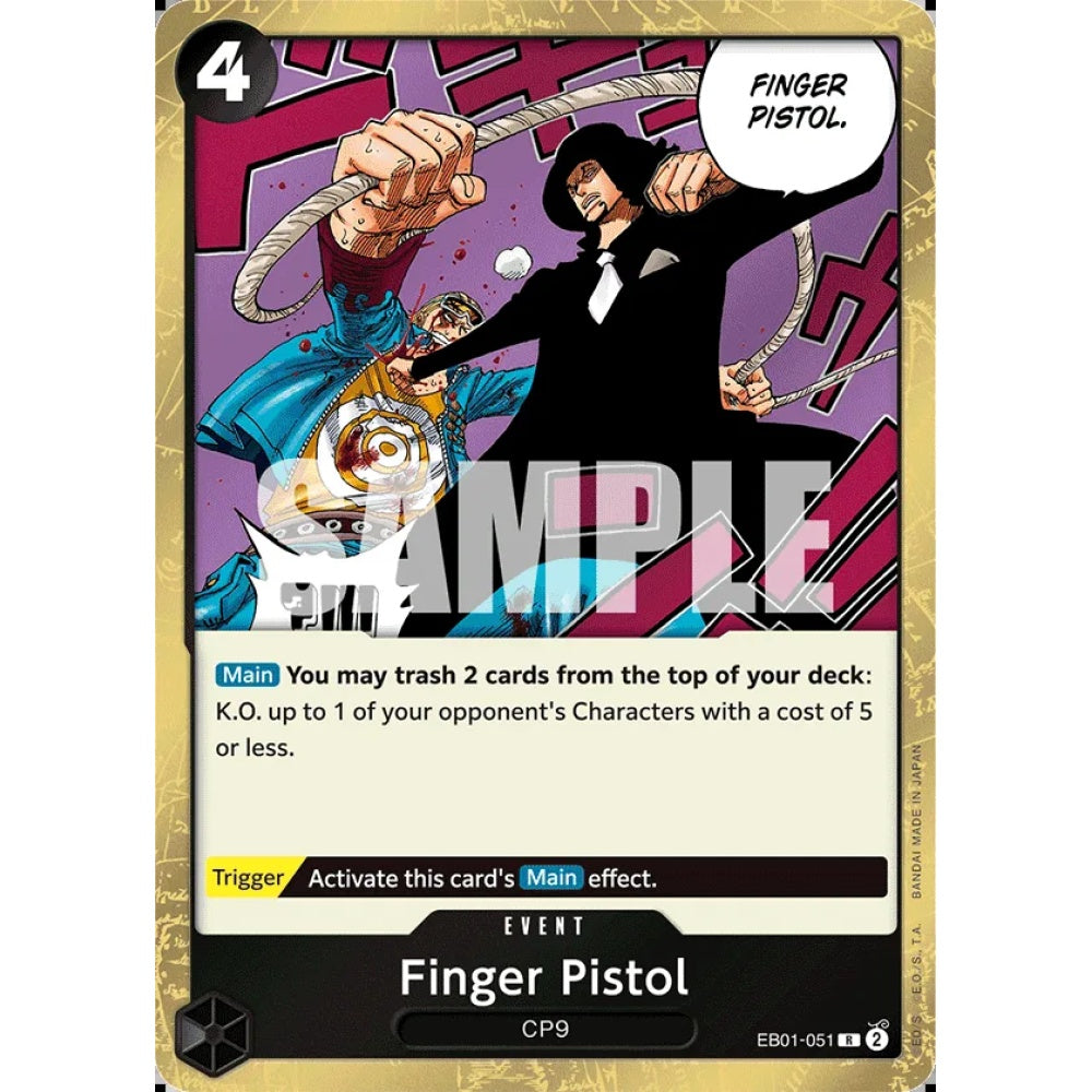 Finger Pistol, EB01-051, Rare, One Piece, Memorial Collection