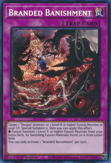 Branded Banishment MP23-EN102 Prismatic Prismatic Secret Rare Yu-Gi-Oh 25th Anniversary Tin: Dueling Heroes Mega Pack in Art