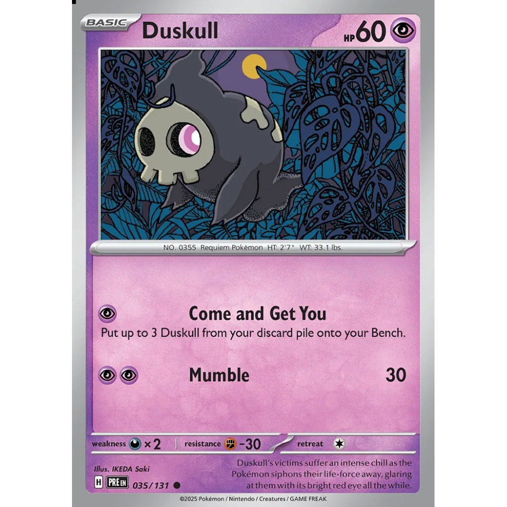 Duskull Common 035/131 Pokemon Card Game Prismatic Evolutions