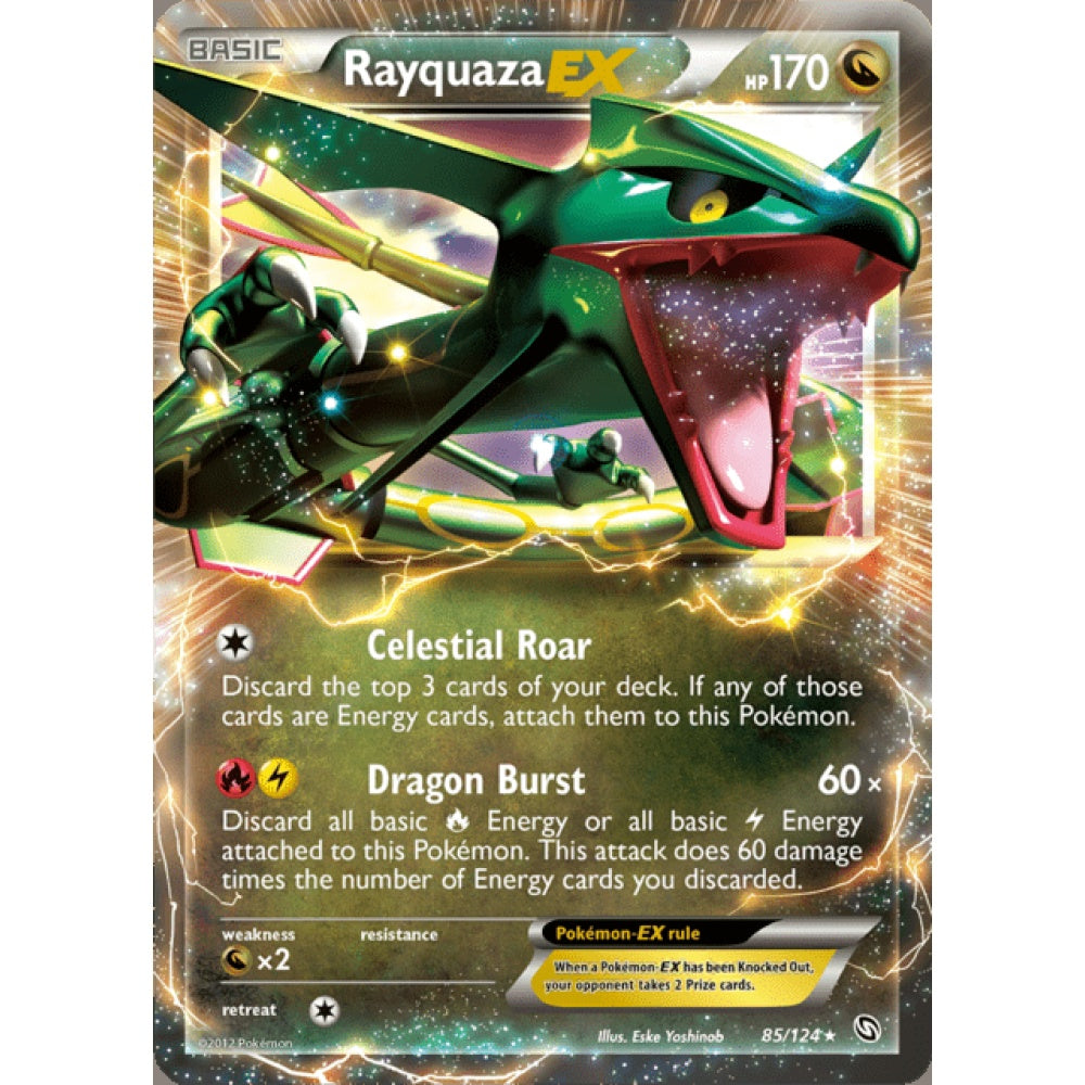 Rayquaza-EX Double Rare 85/124 Pokemon Card Game Dragons Exalted