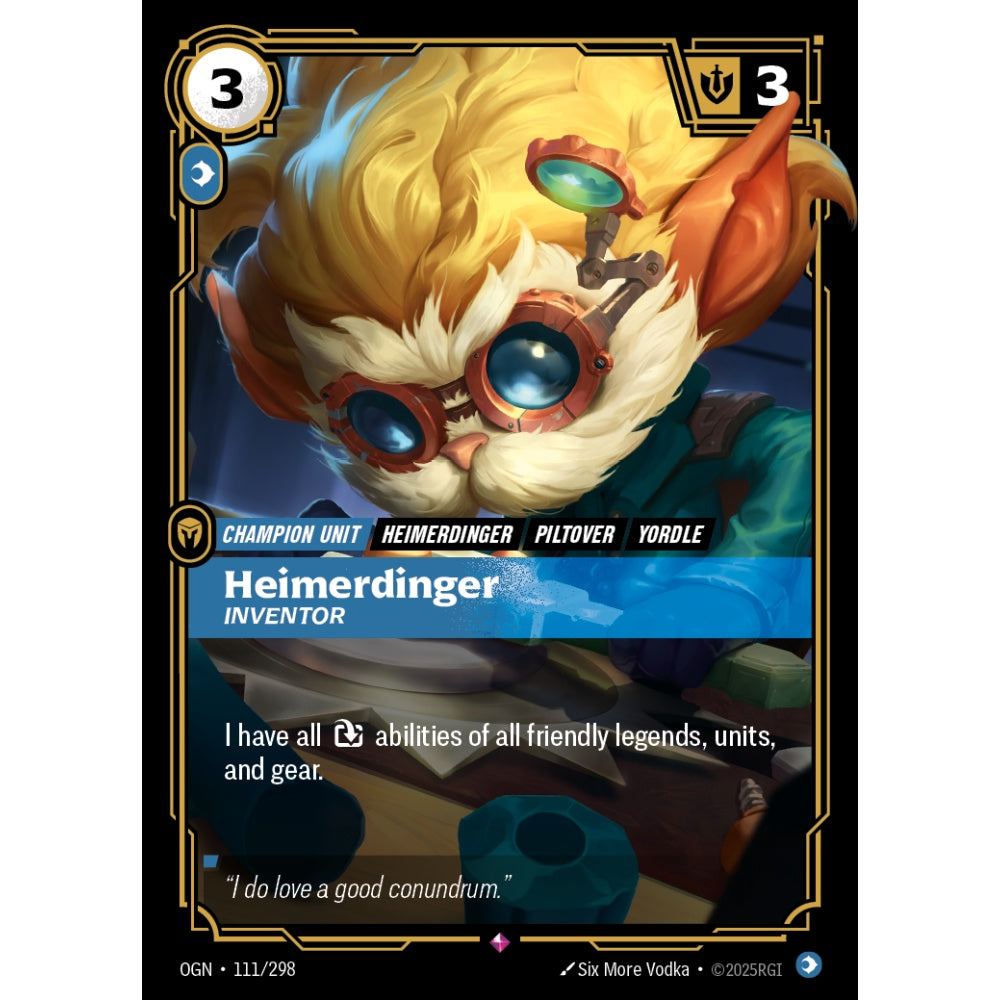 Heimerdinger, Inventor OGN-111/298 Riftbound Card Game Origins Rare