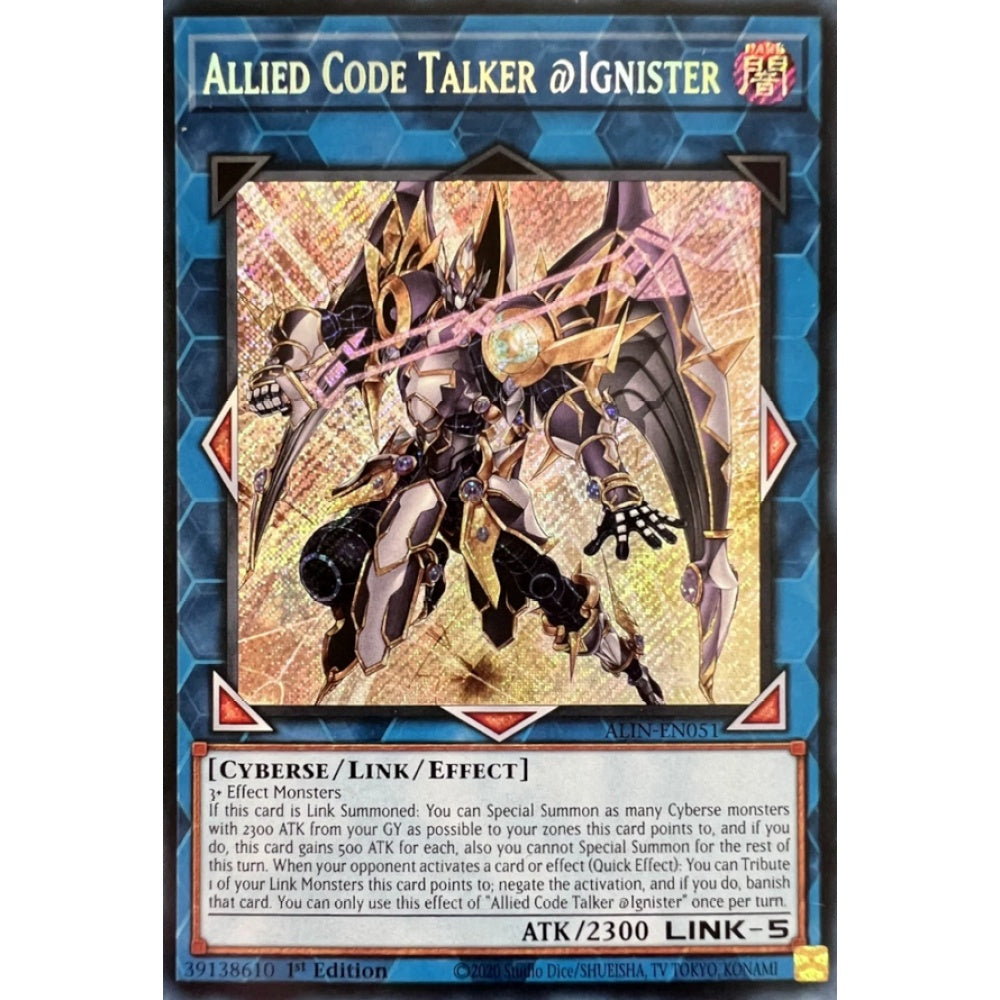 Allied Code Talker @Ignister ALIN-EN051 QCR Quarter Century Secret Rare Yu-Gi-Oh Alliance Insight in Art