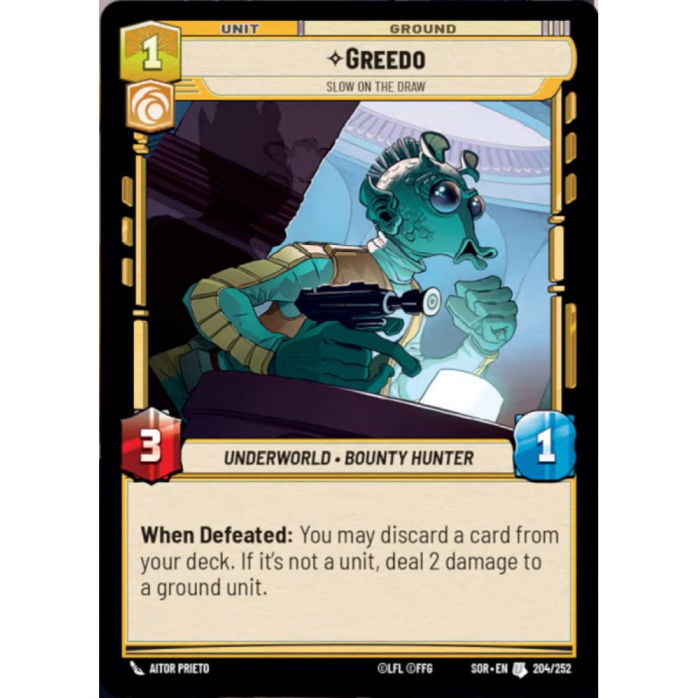 Greedo, 204, U, Star Wars Unlimited, Sparks Of Rebellion