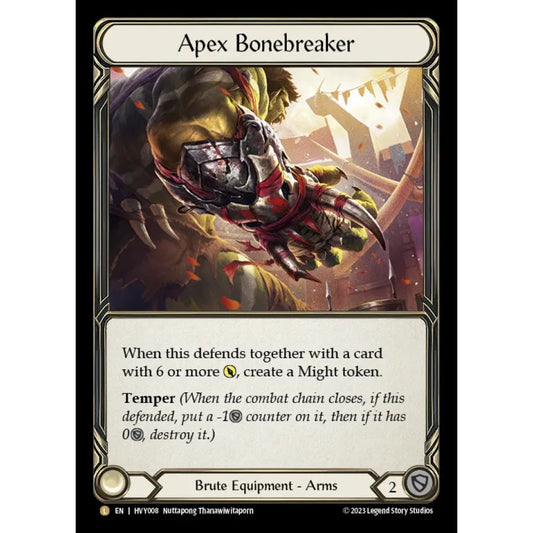 Apex Bonebreaker HVY008-RF Legendary Flesh & Blood Trading Card Game Heavy Hitters in Rainbow Foil Art