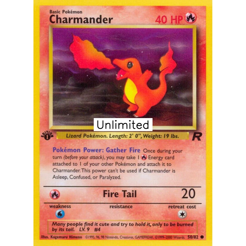 Charmander Common 50/82 Pokemon Card Game Team Rocket