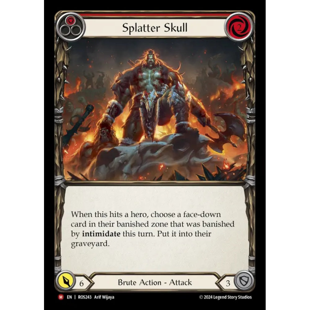 Splatter Skull ROS243-RF Majestic Flesh & Blood Trading Card Game Rosetta in Rainbow Foil Art