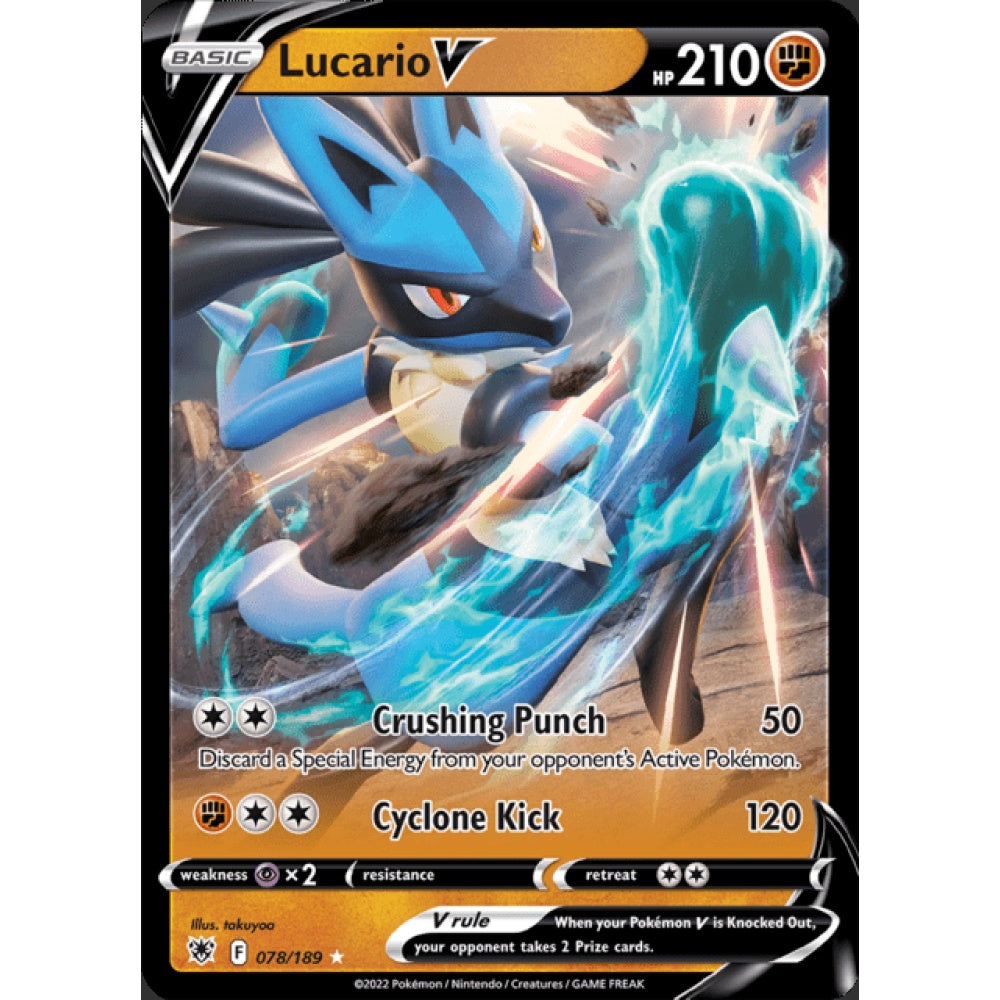 Lucario V Double Rare 078/189 Pokemon Card Game Astral Radiance