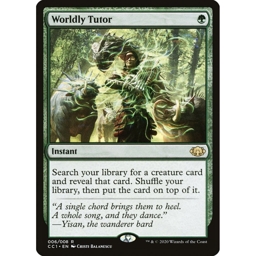 Worldly Tutor rare 6 Magic the Gathering Commander Collection: Green