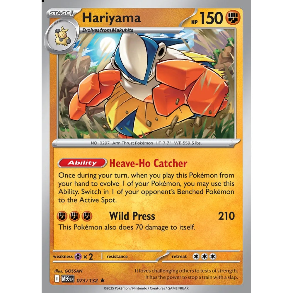 Hariyama Rare 073/132 Pokemon Card Game Mega Evolution