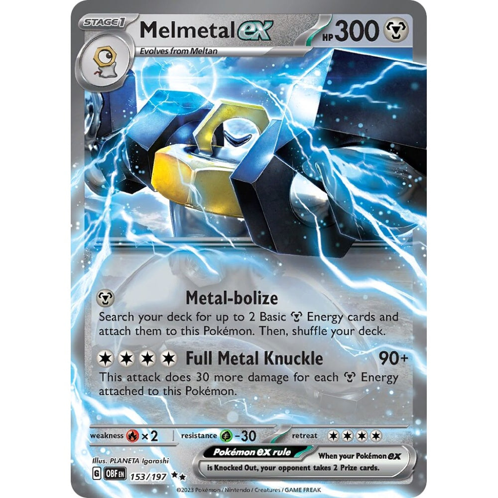 Melmetal ex Double Rare 153/197 Pokemon Card Game Obsidian Flames