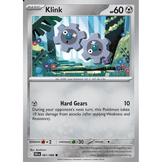 Klink Common 061/086 Pokemon Card Game Black Bolt