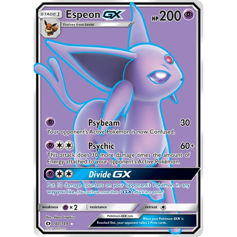 Espeon-GX Rare Ultra 140/149 Pokemon Card Game Sun & Moon